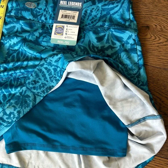 NWT! Reel Legends Women’s Performance Reel-Tec UPF 50+Aqua Blue Skort Size Large - Picture 5 of 12